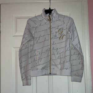 White and gray 2000s vintage collared jacket